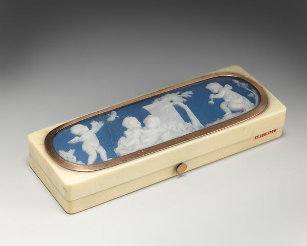 Cupids at Play, Plaque designed by John Flaxman (British, York 1755–1826 London), Ivory, gold, jasperware, British