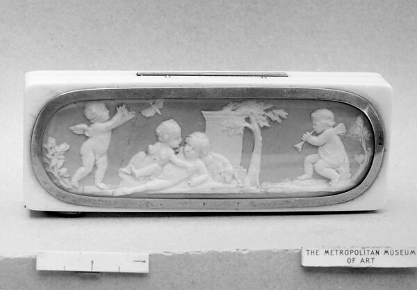 Cupids at Play, Plaque designed by John Flaxman (British, York 1755–1826 London), Ivory, gold, jasperware, British