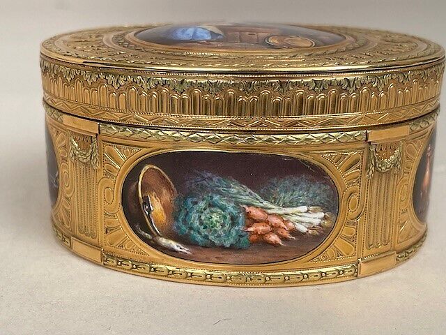 Snuffbox with kitchen scenes, Gold, enamel, French, Paris