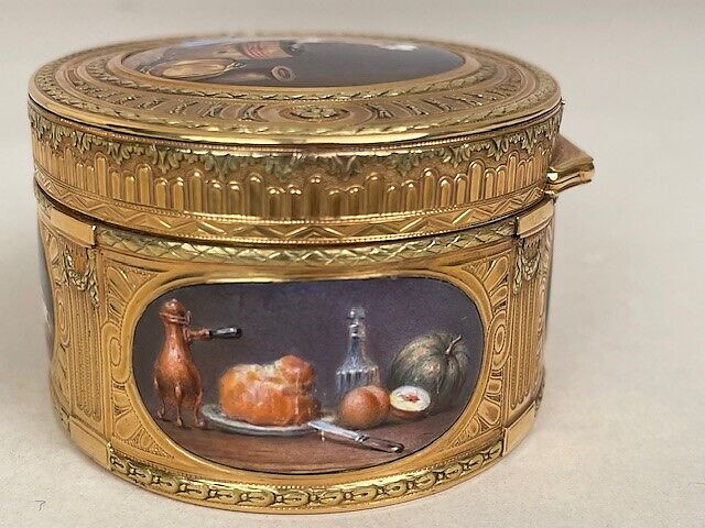 Snuffbox with kitchen scenes, Gold, enamel, French, Paris