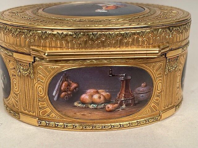 Snuffbox with kitchen scenes, Gold, enamel, French, Paris