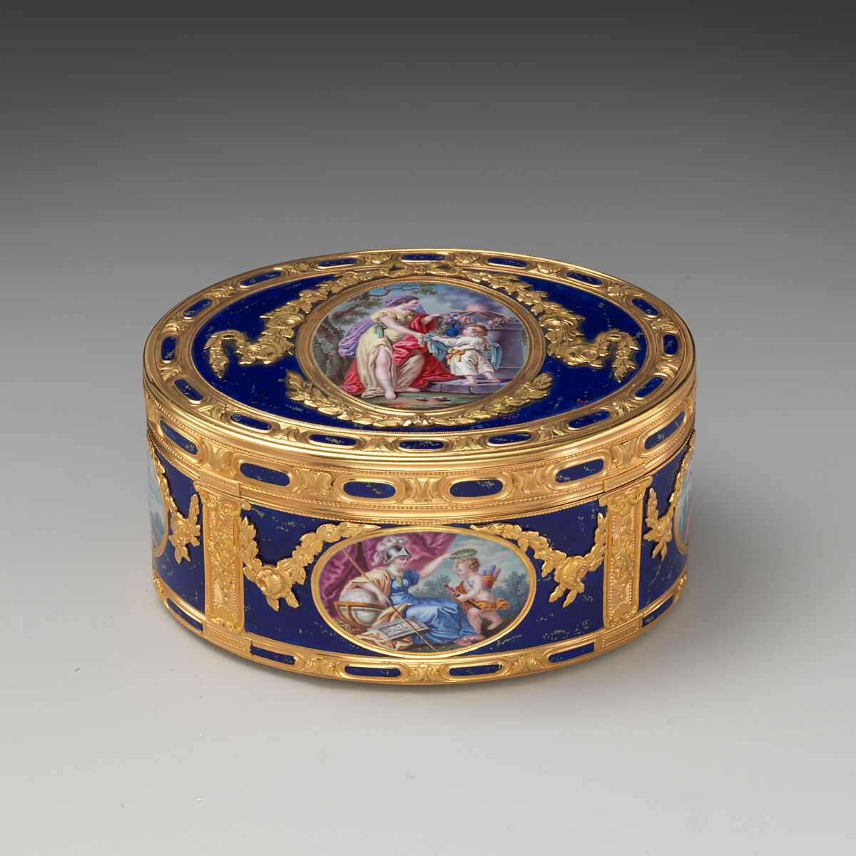 Snuffbox, Jean-Baptiste Beckers (master 1753, active 1793), Gold, enamel, French, Paris 