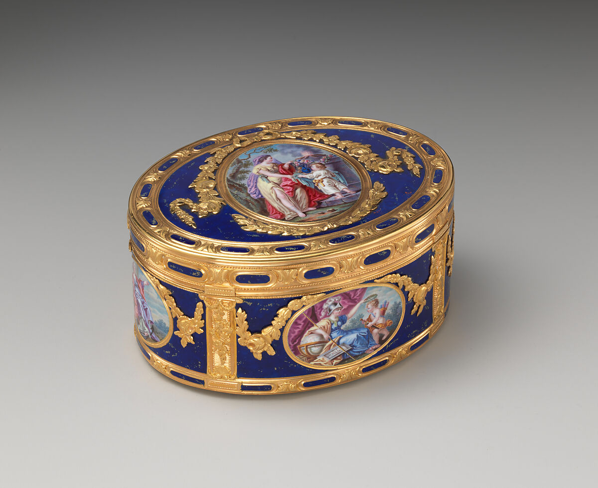 Snuffbox, Jean-Baptiste Beckers (master 1753, active 1793), Gold, enamel, French, Paris