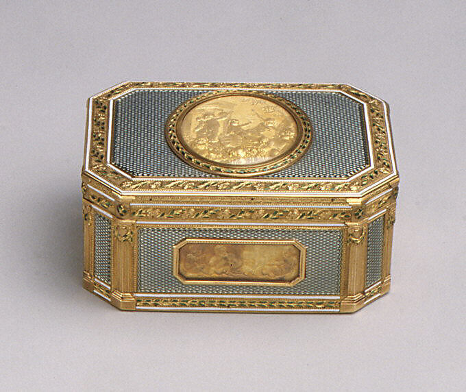 Snuffbox, Pierre-François-Mathis de Beaulieu (apprenticed 1752, master 1768, active until 1792), Gold, enamel, French, Paris 