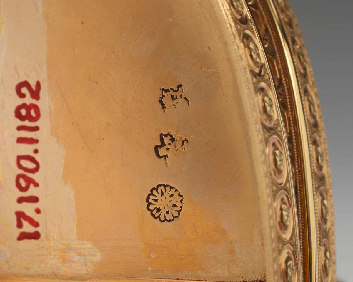 Double snuffbox, Melchior-René Barré (master 1768, recorded 1791), Gold, glass, French, Paris