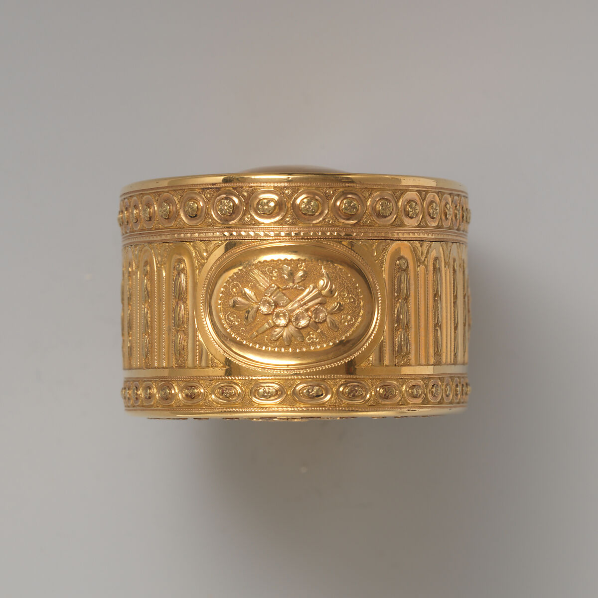 Double snuffbox, Melchior-René Barré (master 1768, recorded 1791), Gold, glass, French, Paris