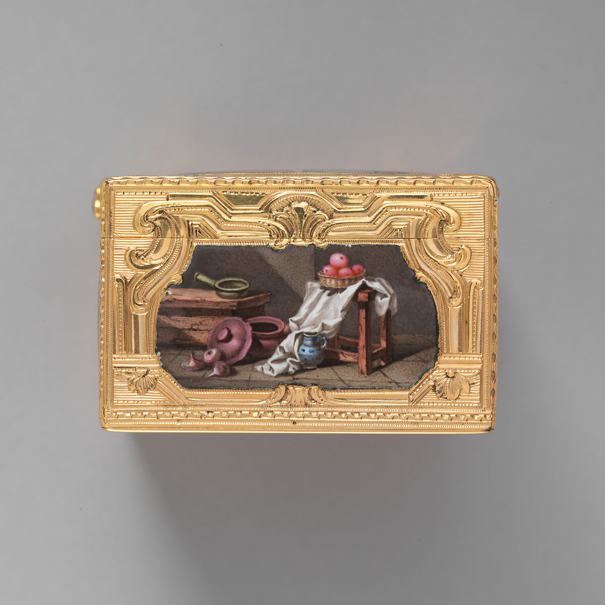 Snuffbox, Mathieu Coiny fils (born 1723, master 1755, recorded 1788), Gold, enamel, gem stones, French, Paris