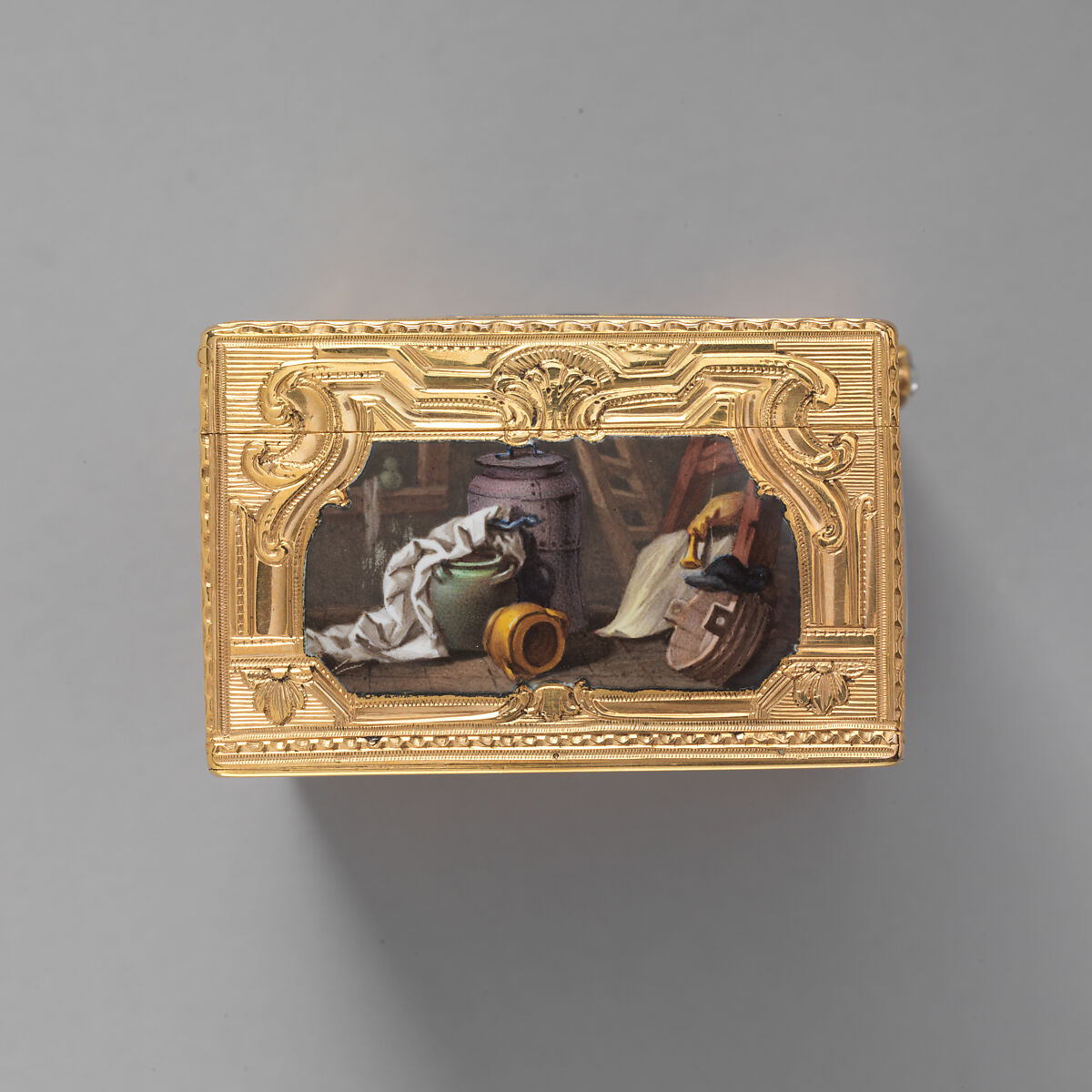 Snuffbox, Mathieu Coiny fils (born 1723, master 1755, recorded 1788), Gold, enamel, gem stones, French, Paris