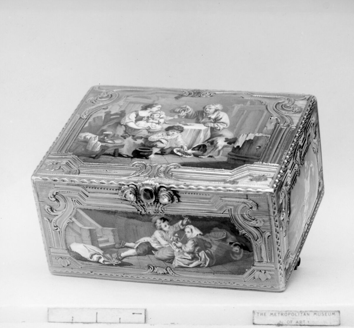 Snuffbox, Mathieu Coiny fils (born 1723, master 1755, recorded 1788), Gold, enamel, gem stones, French, Paris