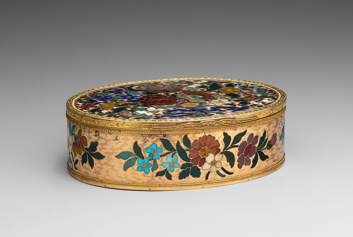Snuffbox, Johann Neuber of Schwartzenberg (1736–1808), Gold, silver, semi-precious stones, German, probably Dresden with French lining and rims