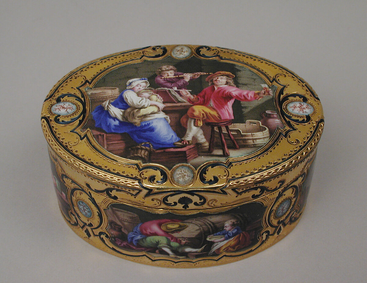 Snuffbox, Paul Robert (French, 1720–1779, master 1747), Gold, enamel, French, Paris 