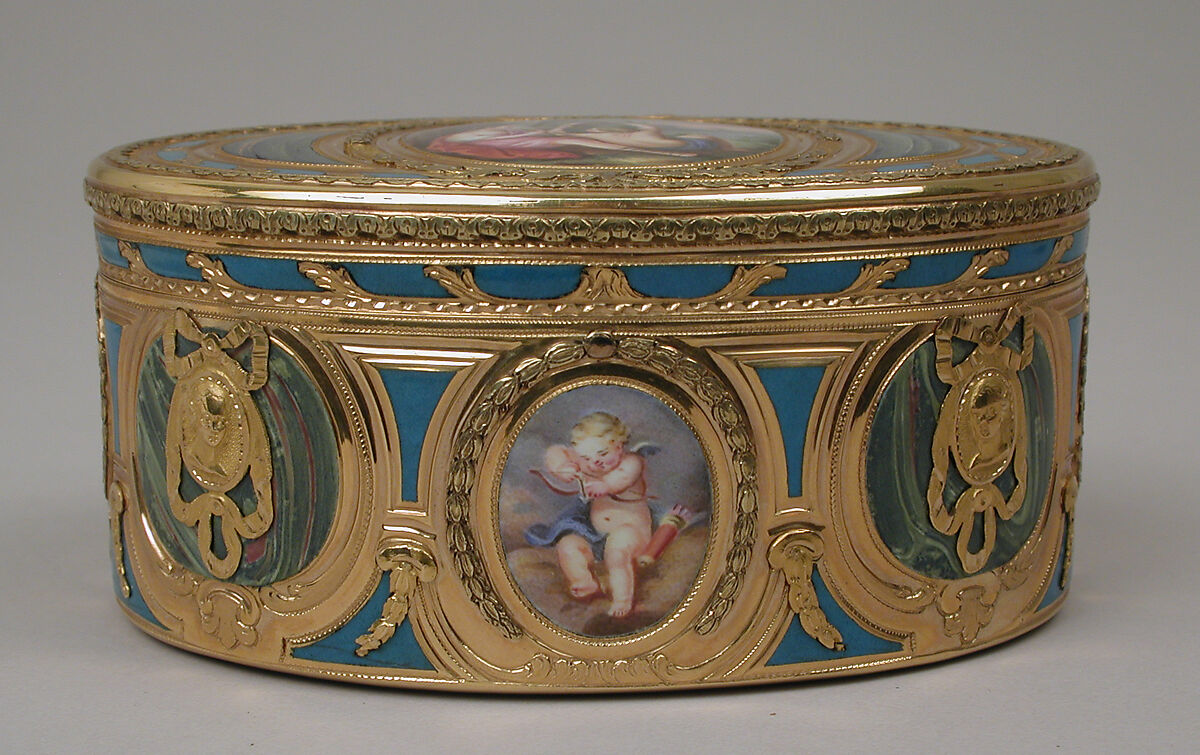 Snuffbox, Jean-Joseph Barrière (French, apprenticed 1750, master 1763, active 1793), Gold, enamel, French, Paris