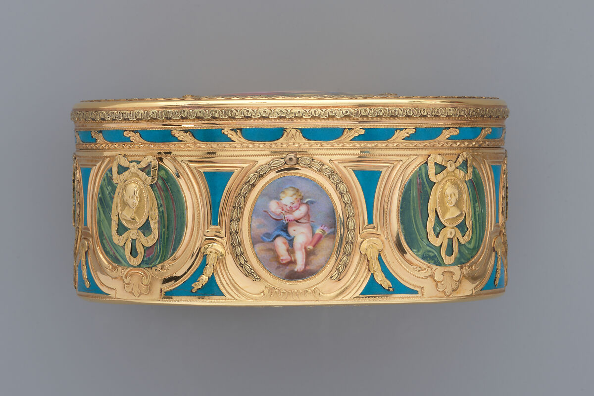 Snuffbox, Jean-Joseph Barrière (French, apprenticed 1750, master 1763, active 1793), Gold, enamel, French, Paris