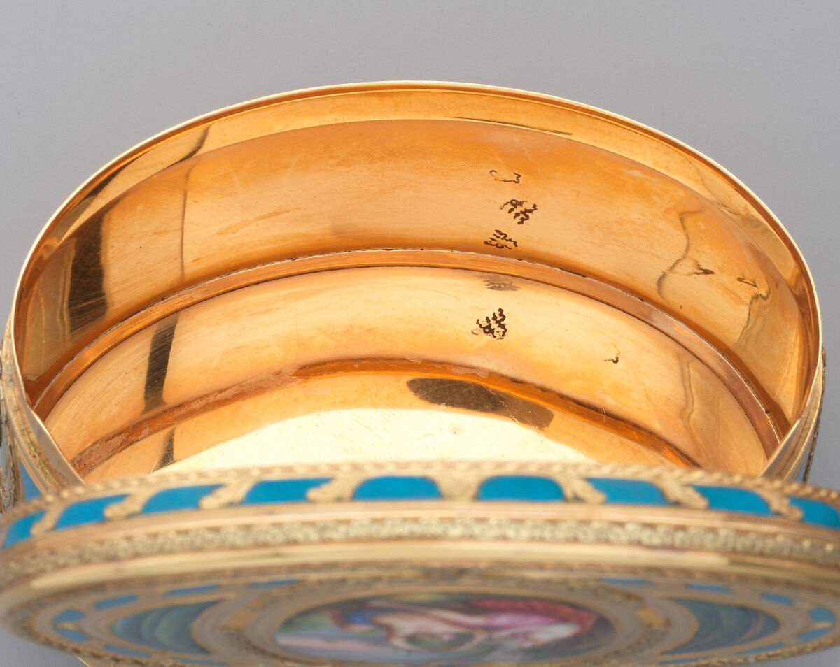 Snuffbox, Jean-Joseph Barrière (French, apprenticed 1750, master 1763, active 1793), Gold, enamel, French, Paris