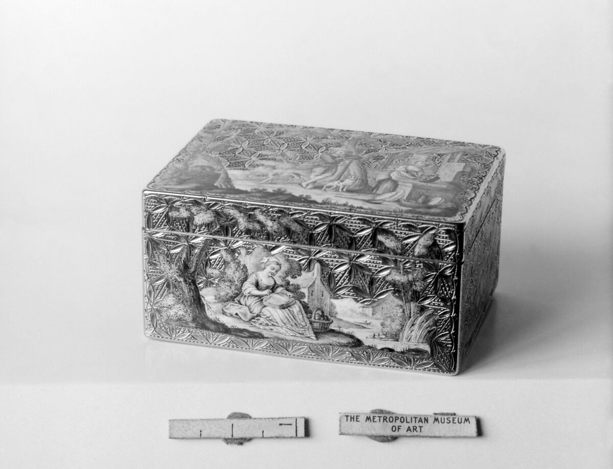 Snuffbox, Guillaume Loir (master 1716, retired 1767), Gold, enamel, French, Paris