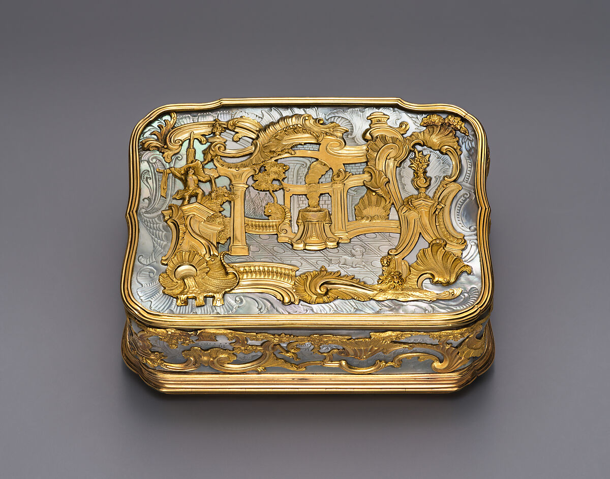 Snuffbox, Gold, mother-of-pearl, German