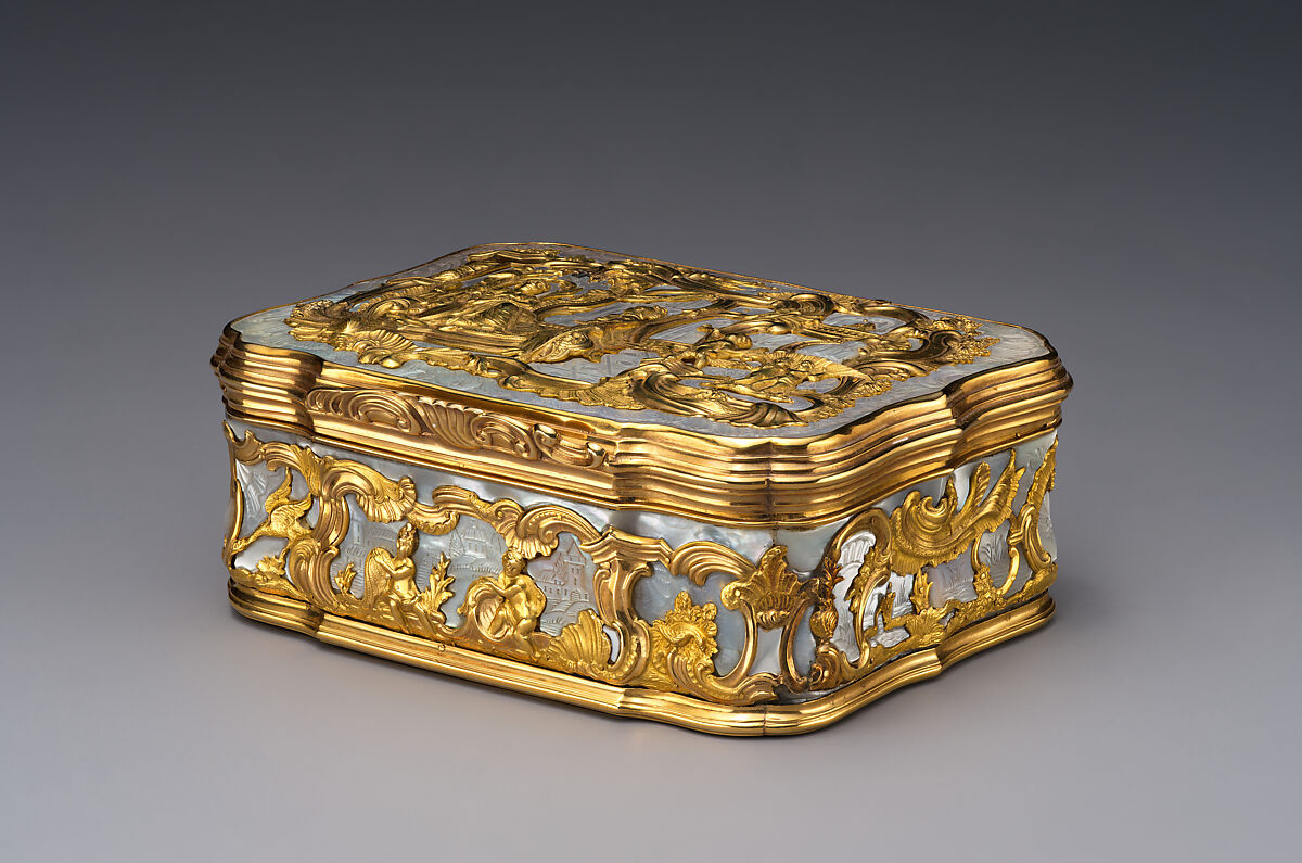 Snuffbox, Gold, mother-of-pearl, German