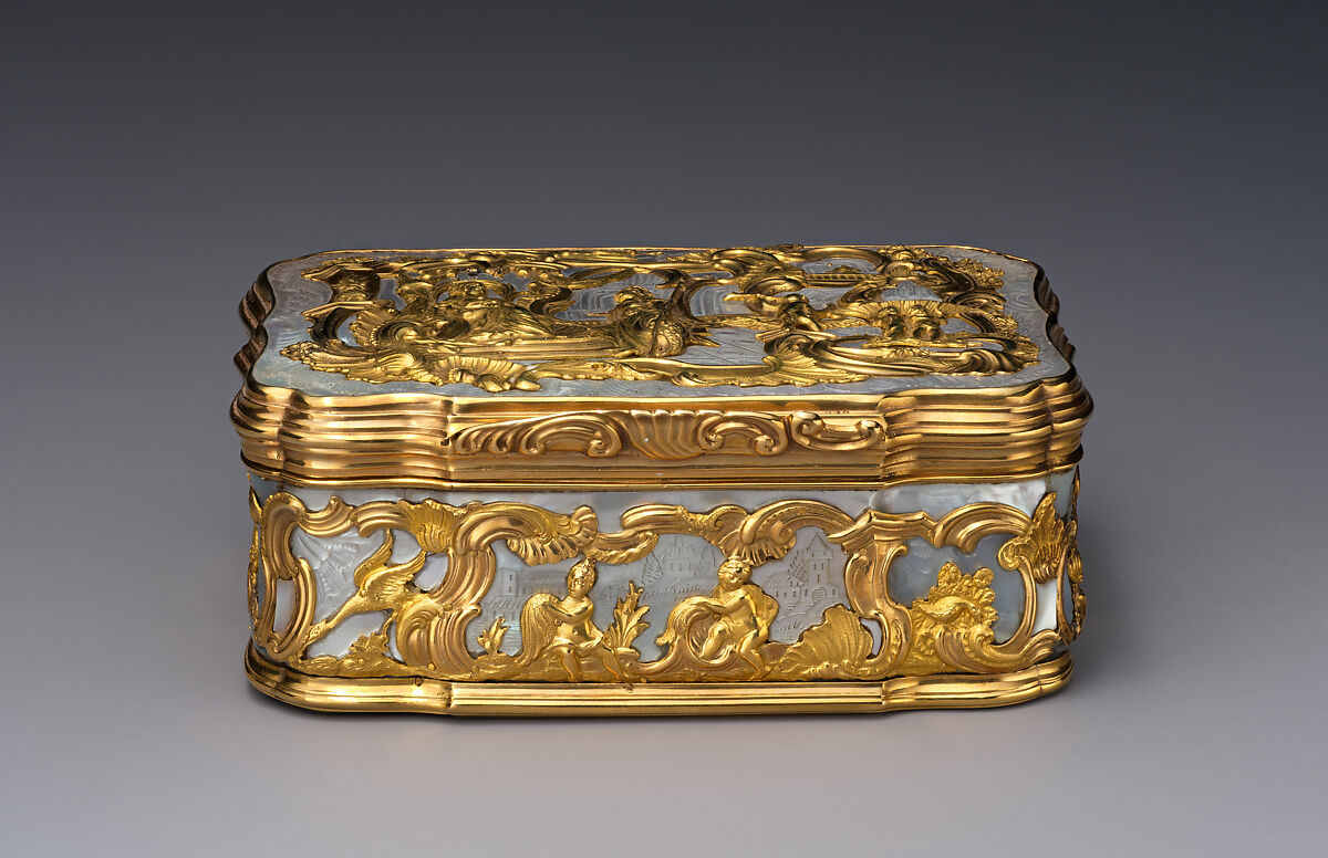 Snuffbox, Gold, mother-of-pearl, German