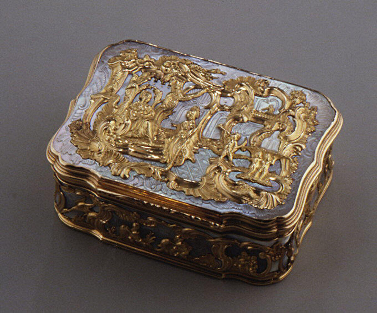 Snuffbox, Gold, mother-of-pearl, German 