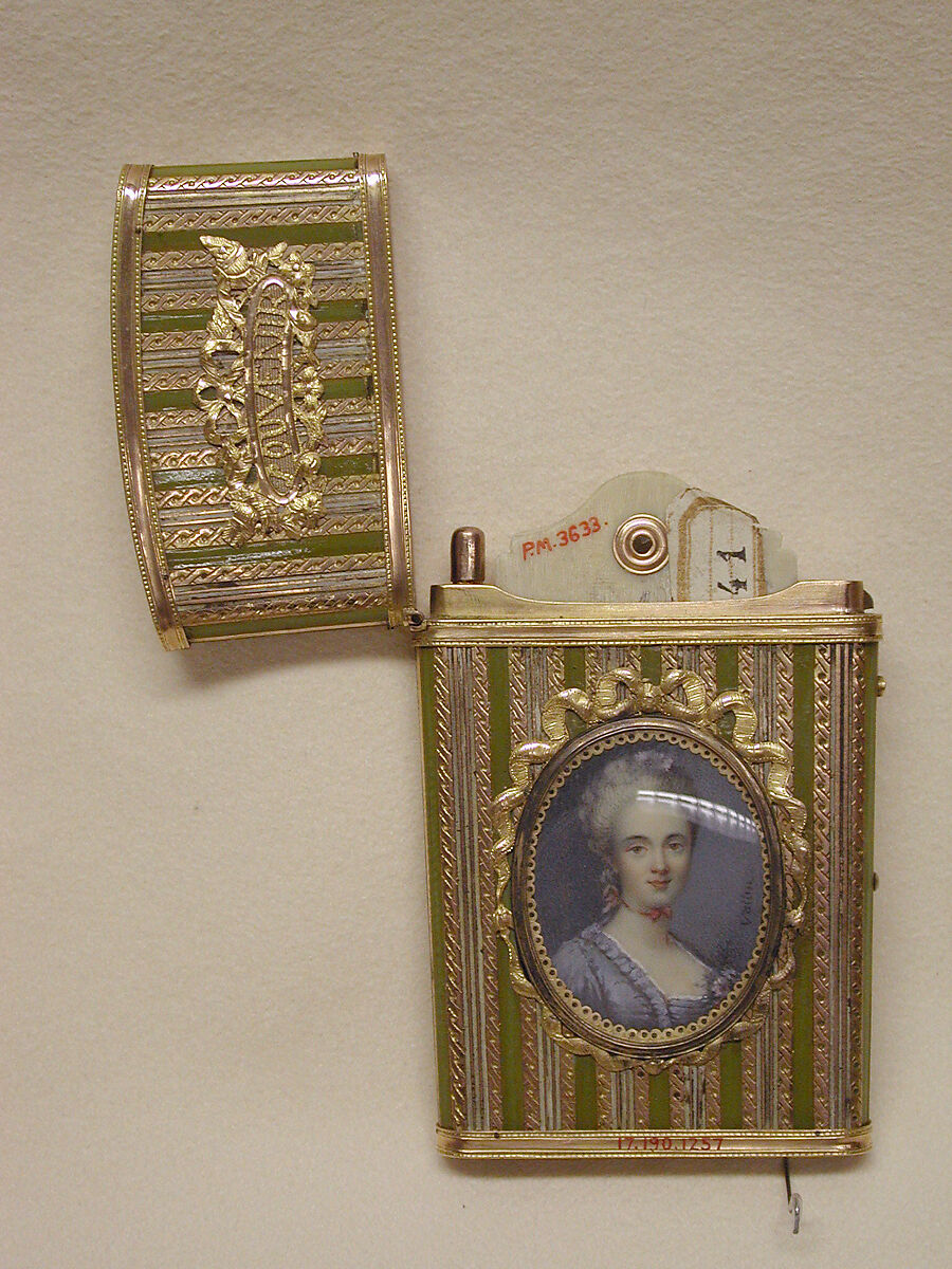 Souvenir, Miniature by Nadine Vallin (active 1787–1813), Gold, lacquer; ivory, French, Paris