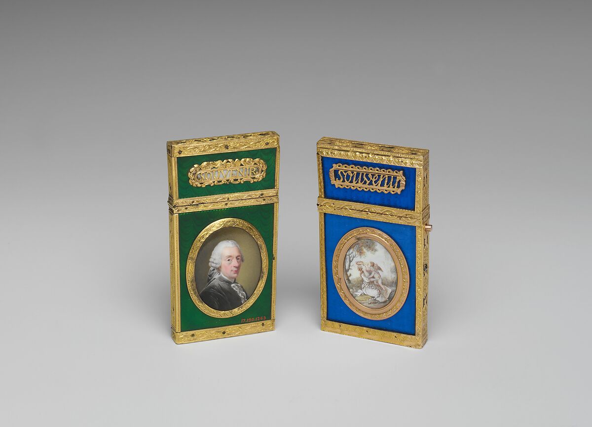 Souvenir with miniature portrait of François Boucher, Portrait miniature after Alexander Roslin (Swedish, Malmö 1718–1793 Paris), Gold, enamel, ivory, French, Paris
