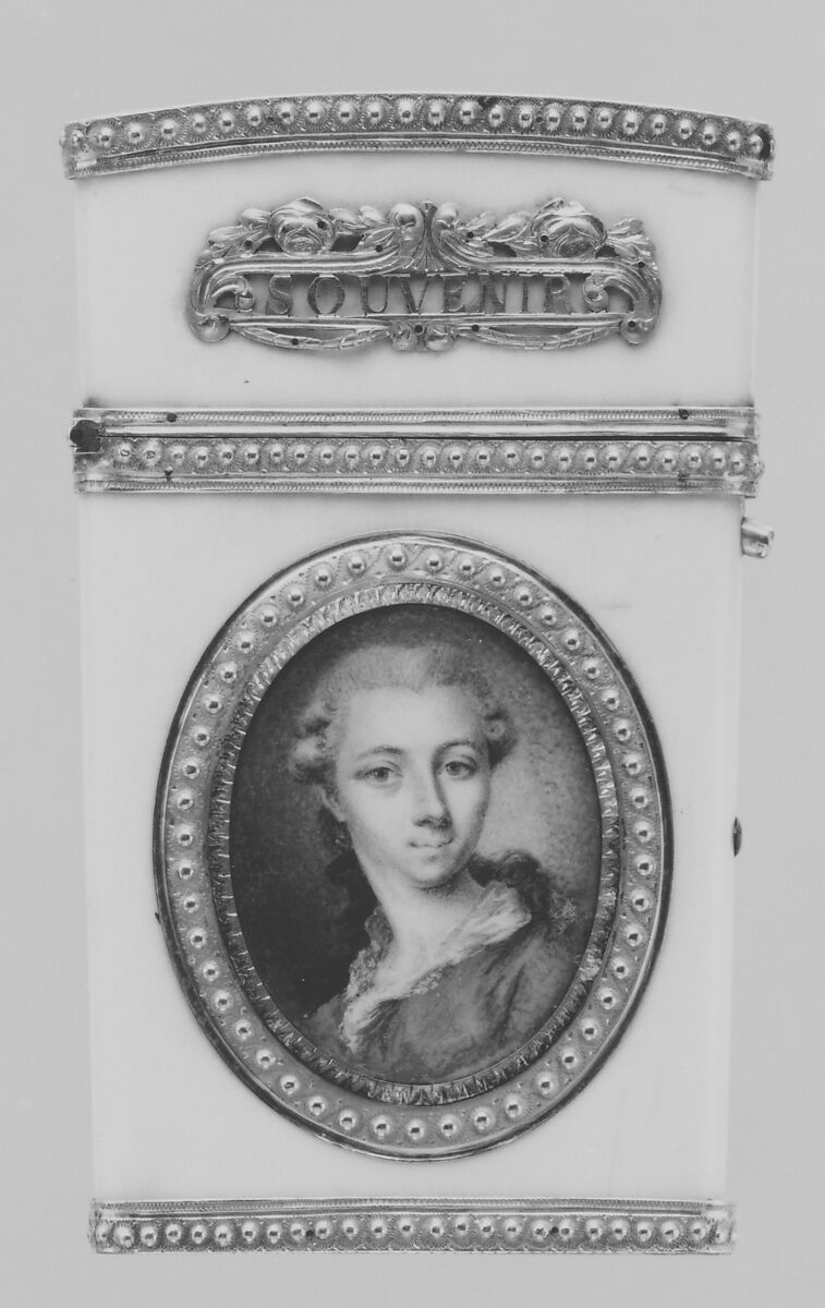 Souvenir with portrait of a man, Pierre-Denis Chaumont (master 1777, active 1793), Gold, ivory; ivory, French, Paris 