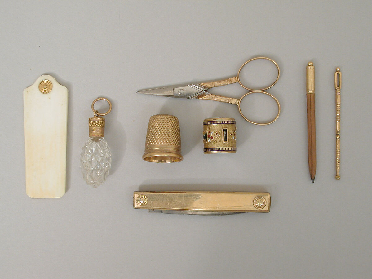 Nécessaire, Gold, enamel, ivory, glass, European