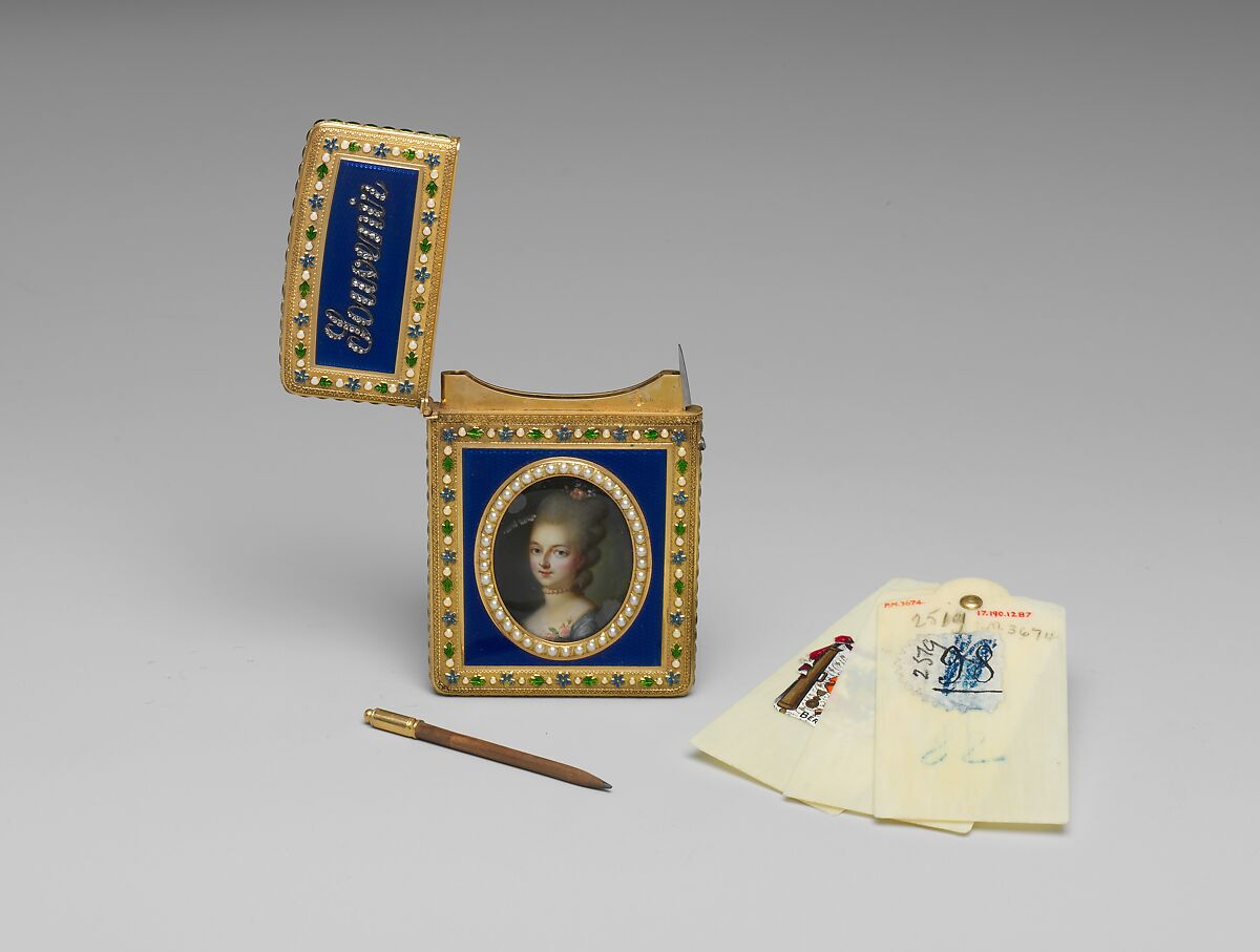 Souvenir, Gold, diamonds, pearls, enamel, ivory, French, Paris