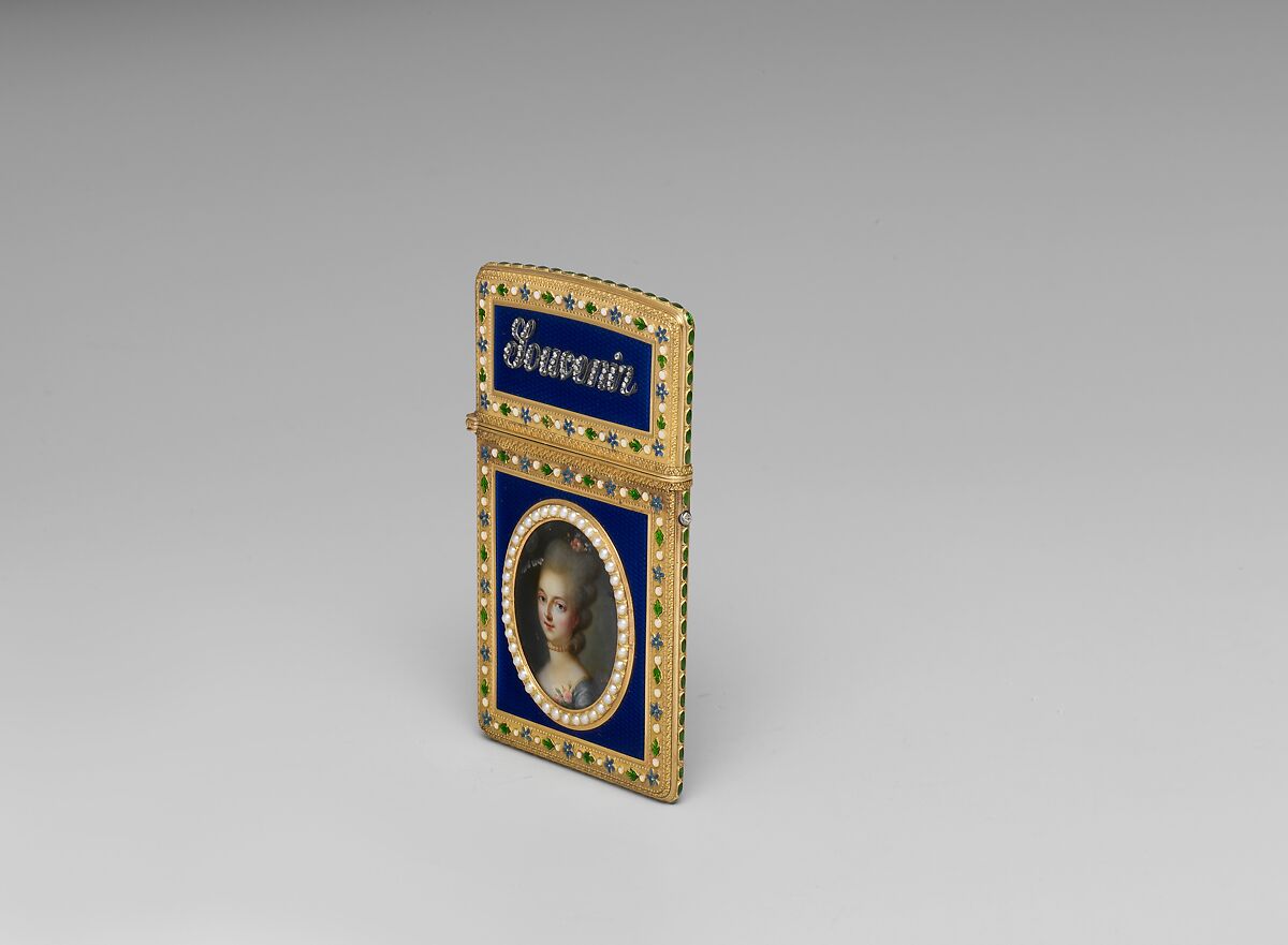 Souvenir, Gold, diamonds, pearls, enamel, ivory, French, Paris