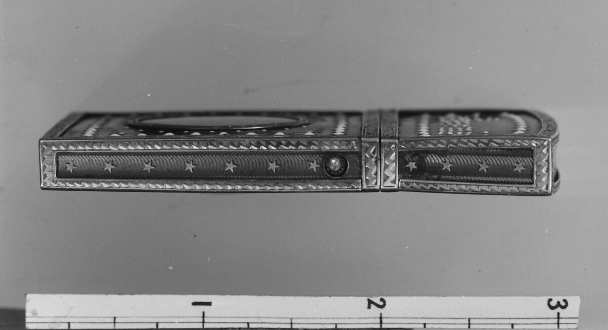 Souvenir with portrait of a man, Miniature attributed to Louis Marie Sicardi (French, Avignon 1743–1825 Paris), Gold, enamel, diamonds; ivory, possibly French