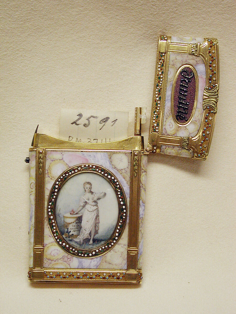 Souvenir, Probably by Barthélemy Pillieux (apprenticed 1764, master 1774, active 1790), Gold, enamel, diamonds, French, Paris