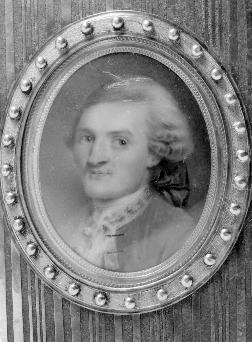 Souvenir with portrait of a man, Miniature by French Painter, Gold, composition; enamel; ivory, French, Paris