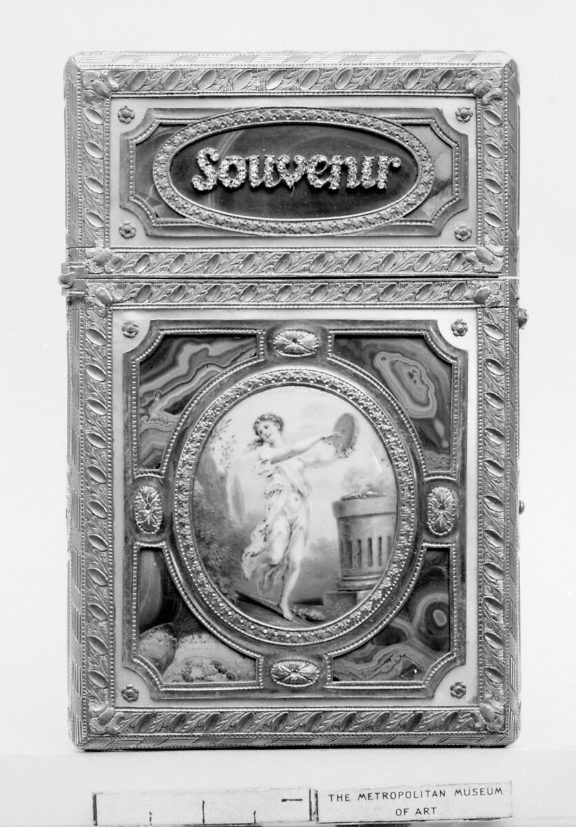 Souvenir, Probably by Louis Cousin (apprenticed 1751, master 1766, active 1781), Gold, mother-of-pearl, malachite, diamonds; ivory, French, Paris 