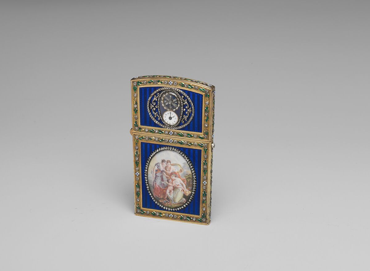 Souvenir, Gold, enamel, diamonds, ivory, French, Paris 