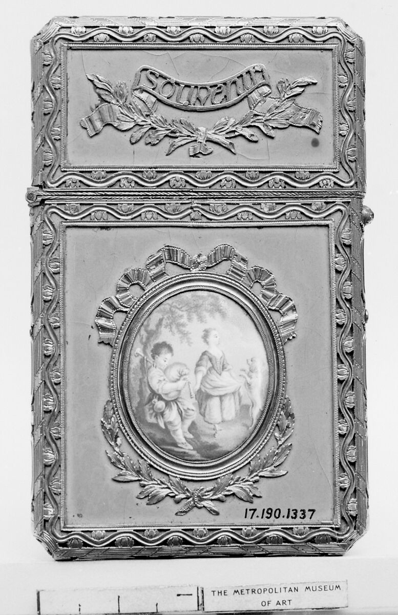 Souvenir, Gold, enamel, lacquer, diamond; ivory tablet, French