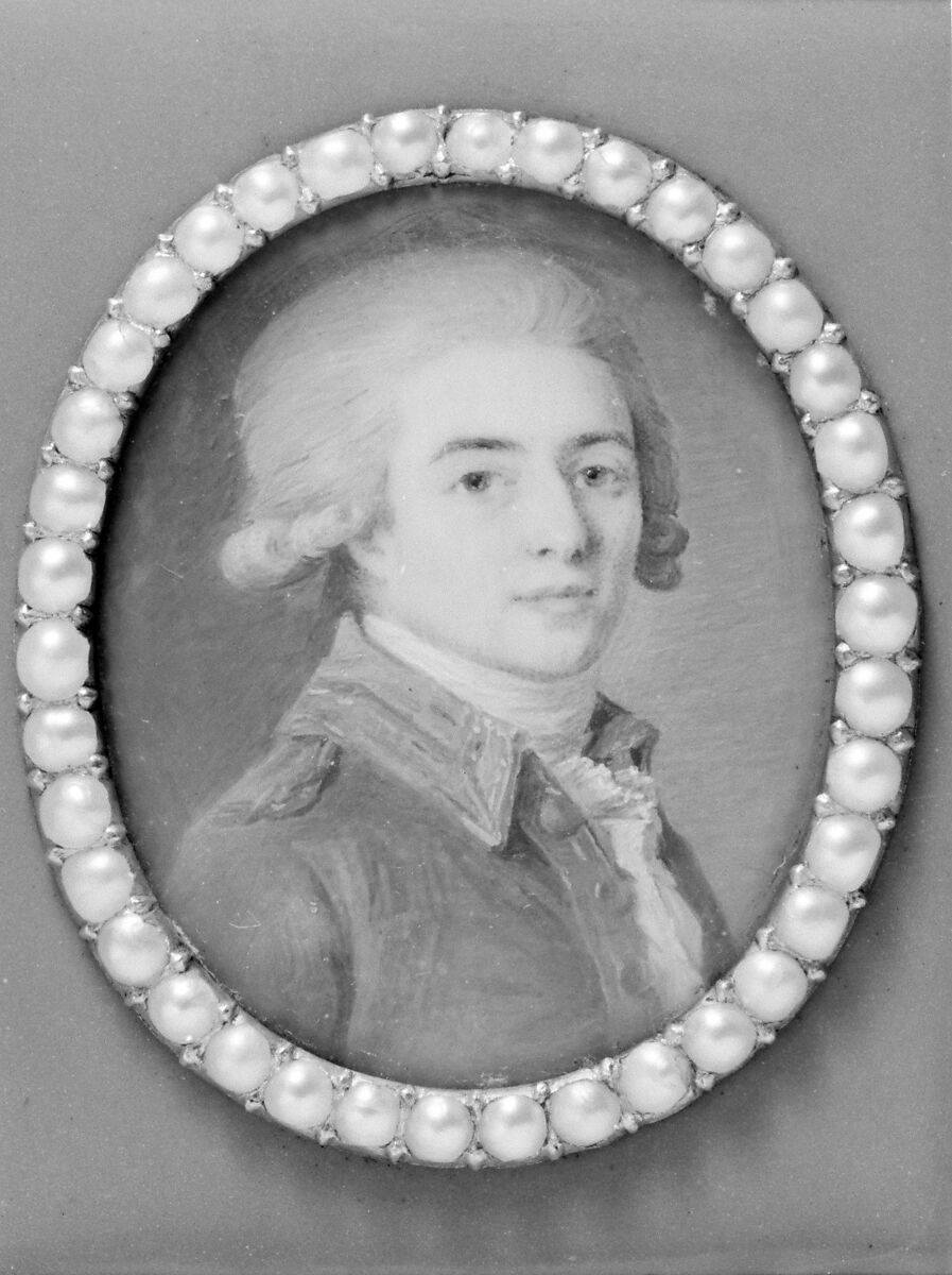 Souvenir with portraits of a man and a woman, Gold, enamel, diamonds, pearls; ivory, French