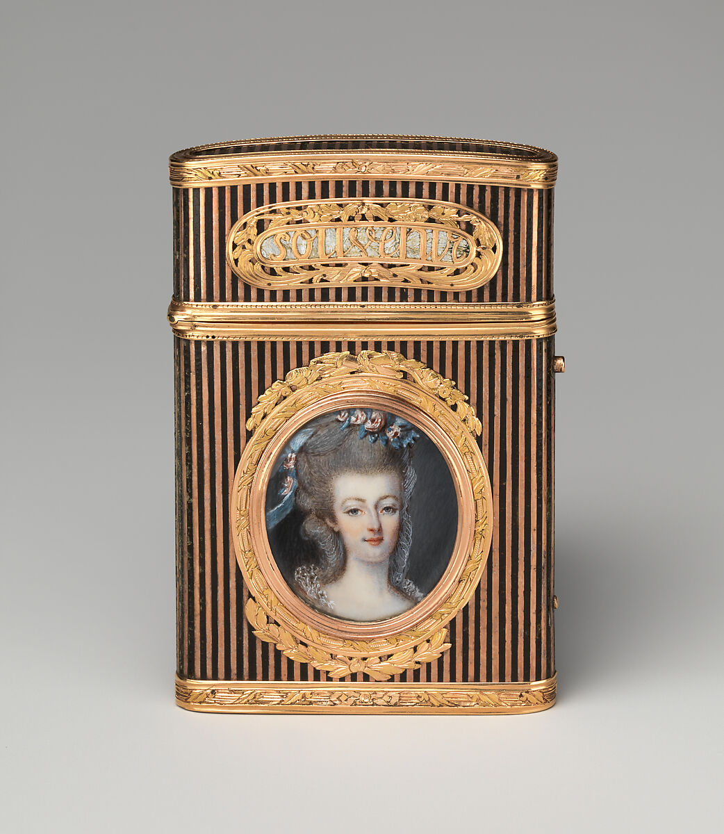 Souvenir, Miniature attributed to Louis Marie Sicardi (French, Avignon 1743–1825 Paris), Gold, tortoiseshell, ivory, French, Paris 