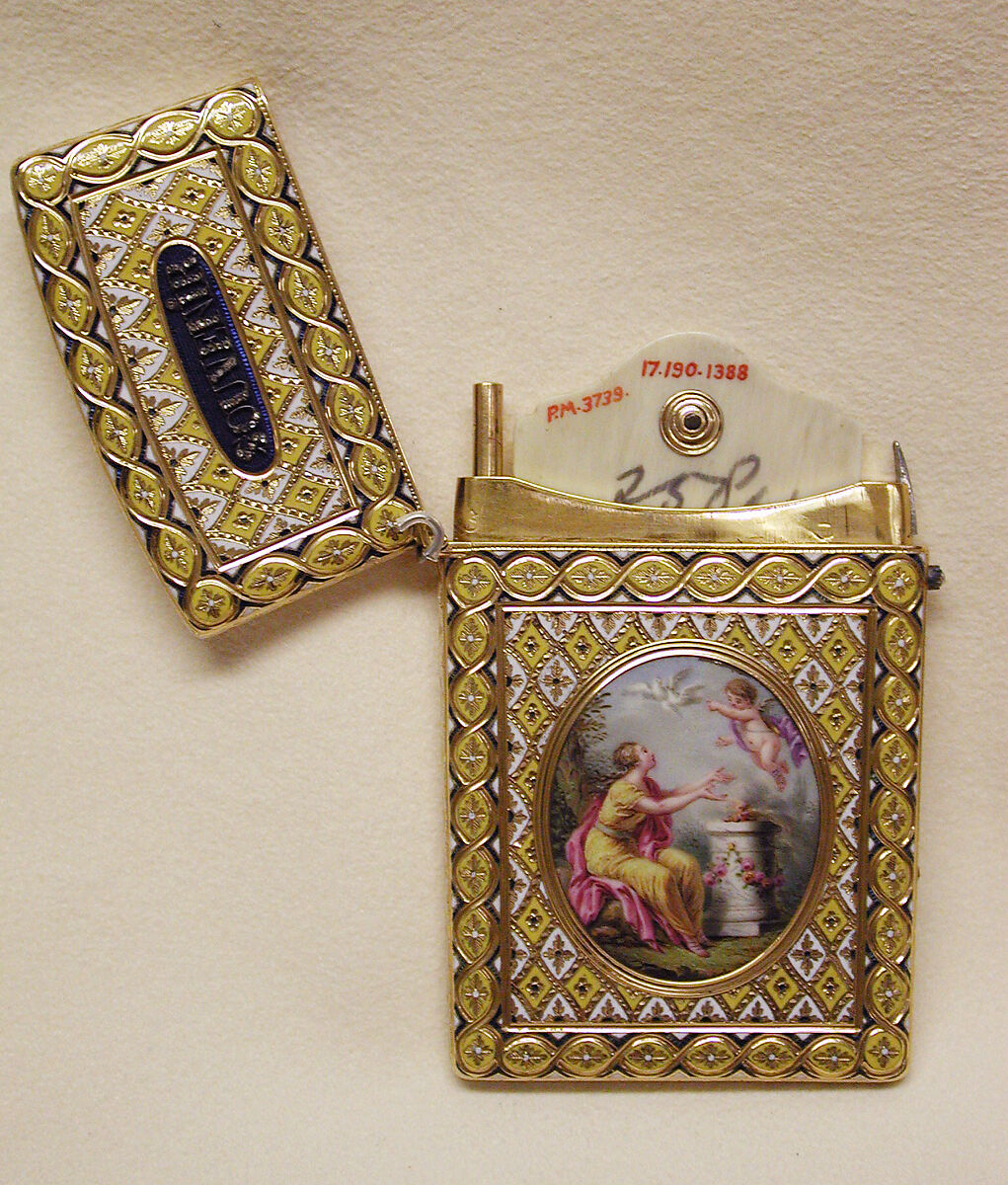 Souvenir, Possibly by Gabriel Lebidois (active Paris, master 1781, active 1792), Gold, enamel, diamonds; ivory, French, Paris