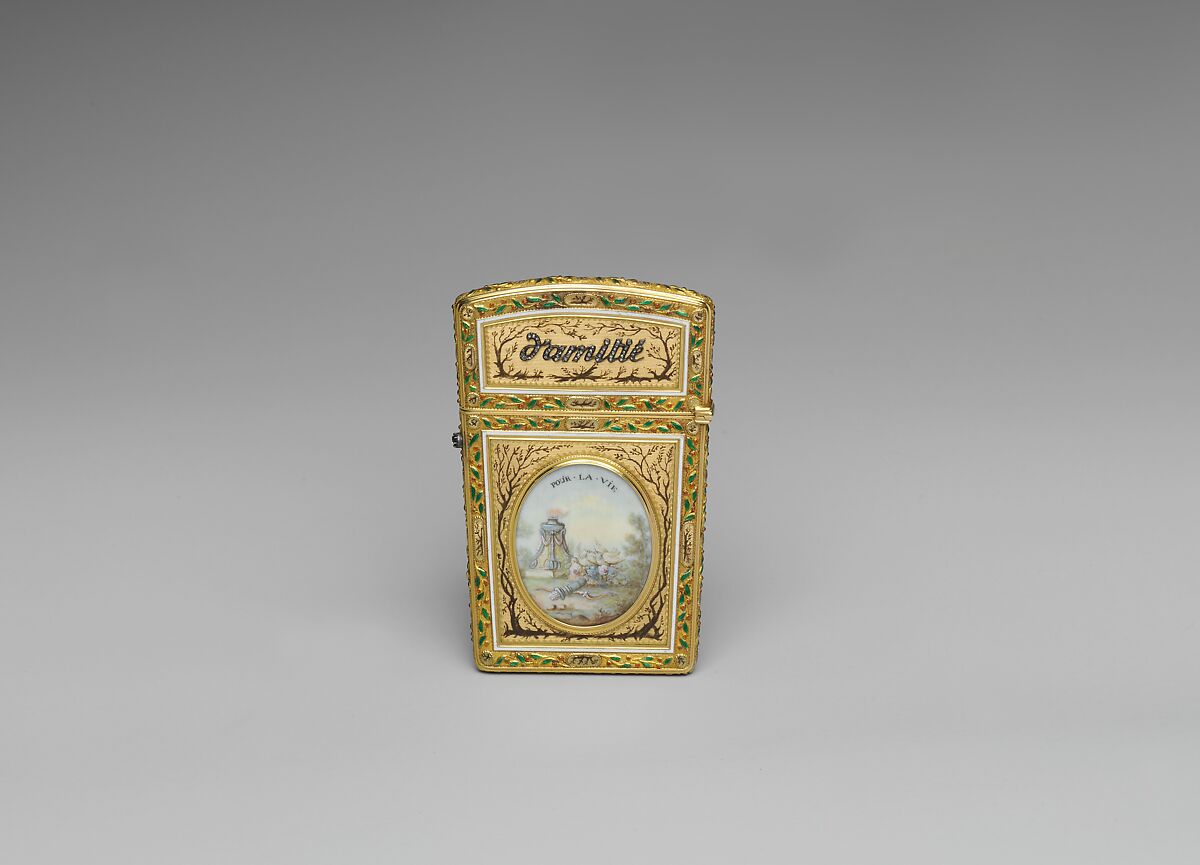 Souvenir with portrait of a woman, Possibly by Gabriel Lebidois (active Paris, master 1781, active 1792), Gold, enamel, diamonds; ivory, French, Paris