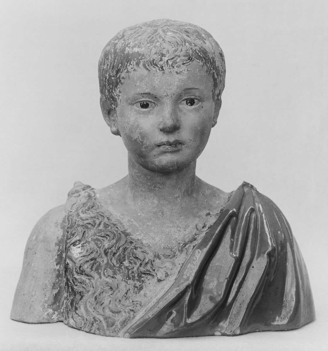 Boy Saint John, Giovanni della Robbia (Italian, Florence 1469–1529/30 Florence), Terracotta, enamelled and painted, Italian, Florence