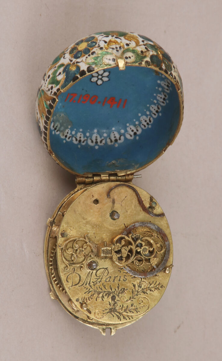 Watch, Watchmaker: François Hubert (ca. 1592), Gold, enamel, French, Rouen