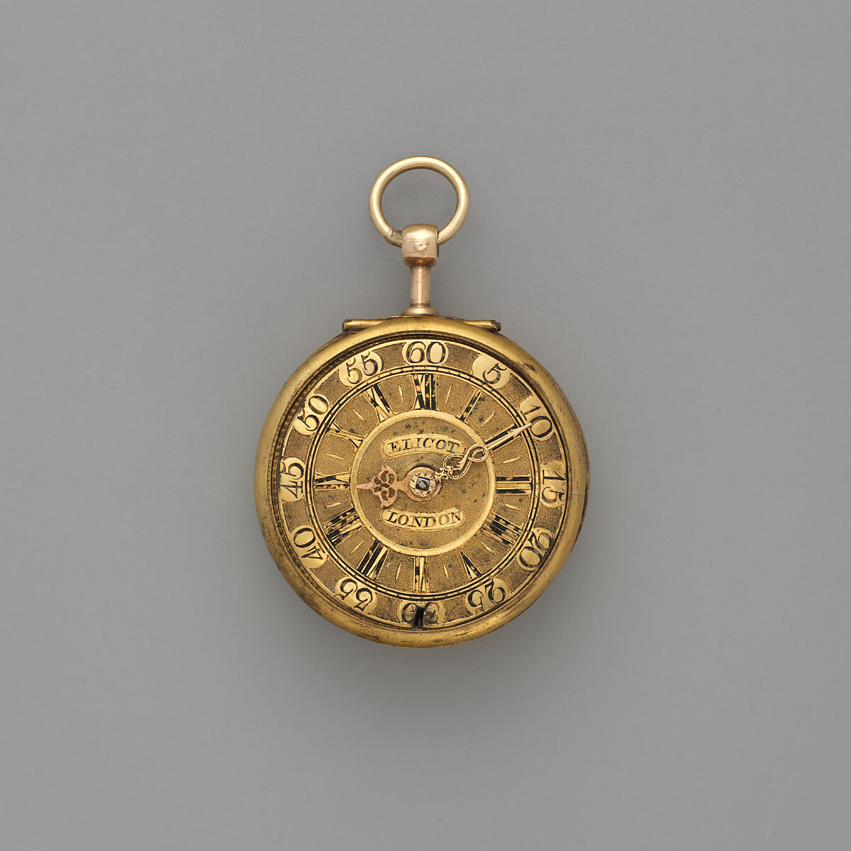 Watch and case, Watchmaker: John Ellicott (British, 1706–1772), Gold, enamel, British, London