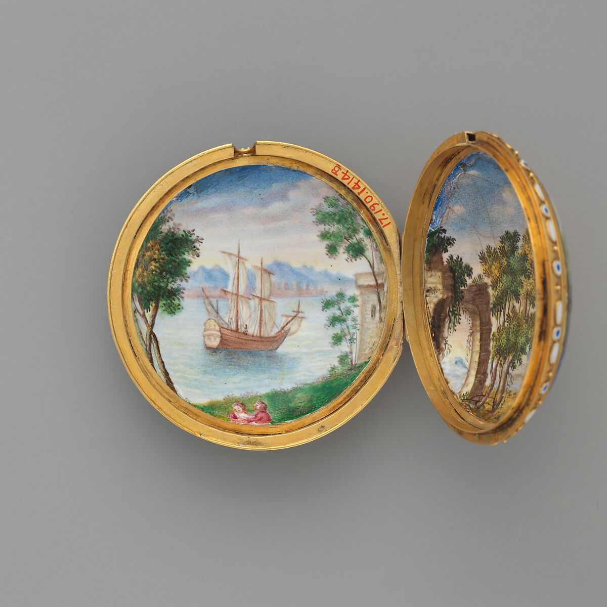Watch and case, Watchmaker: John Ellicott (British, 1706–1772), Gold, enamel, British, London