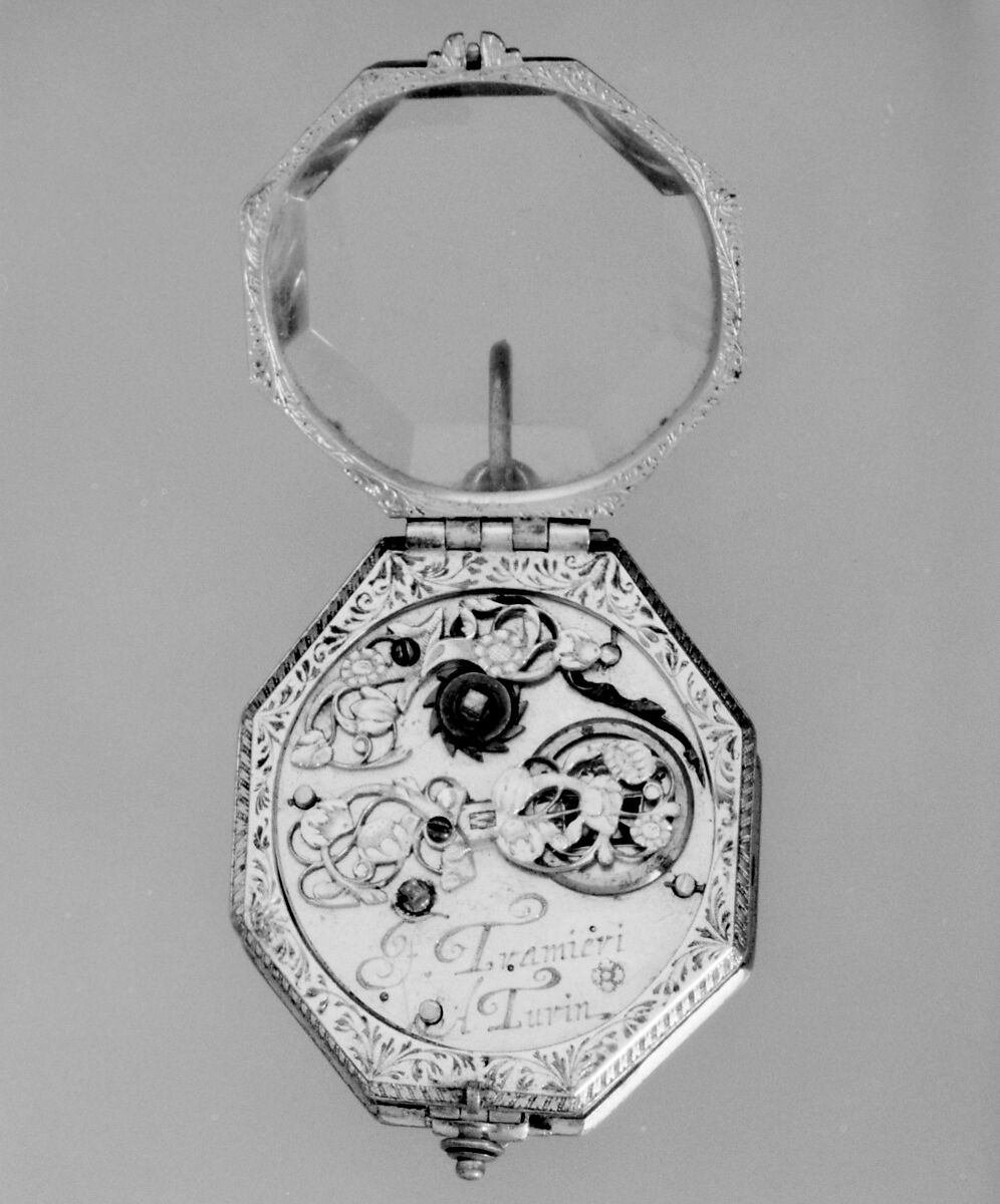 Watch, Watchmaker: J. Tramieri (Italian, recorded 1600), Rock crystal; gilded brass; steel, partly blued; silver, Italian, Turin