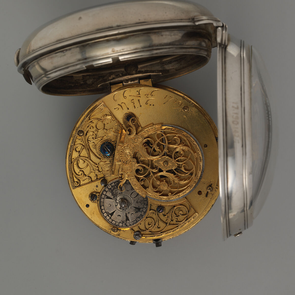 Traveling watch, Watchmaker: Isaac Rogers, Silver, British, London