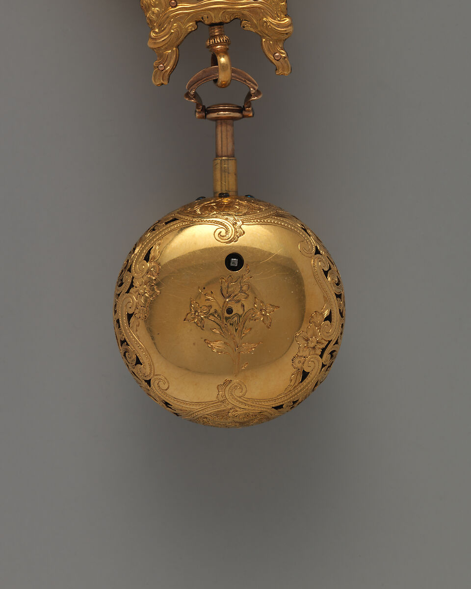 Watch and chatelaine, Probably by Francis Perigal (British, active 1741–67), Case: gold, enamel, diamonds; Dial: enamel, silver hands, set with diamonds; Movement: with diamond endstone, British, London, for Turkish market