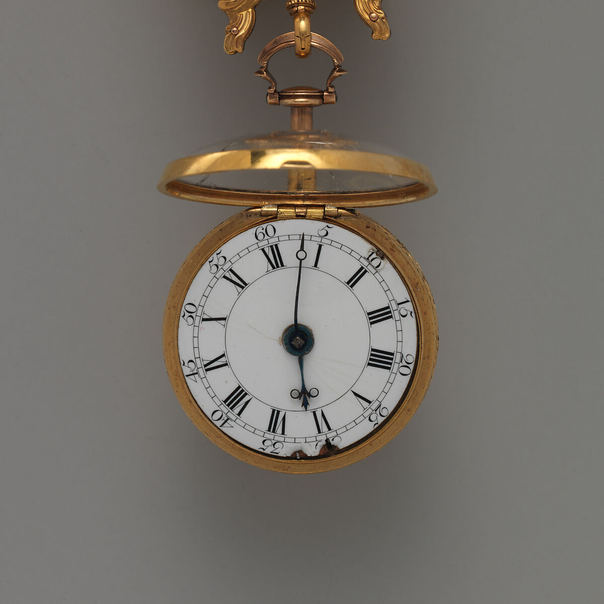 Watch and chatelaine, Probably by Francis Perigal (British, active 1741–67), Case: gold, enamel, diamonds; Dial: enamel, silver hands, set with diamonds; Movement: with diamond endstone, British, London, for Turkish market