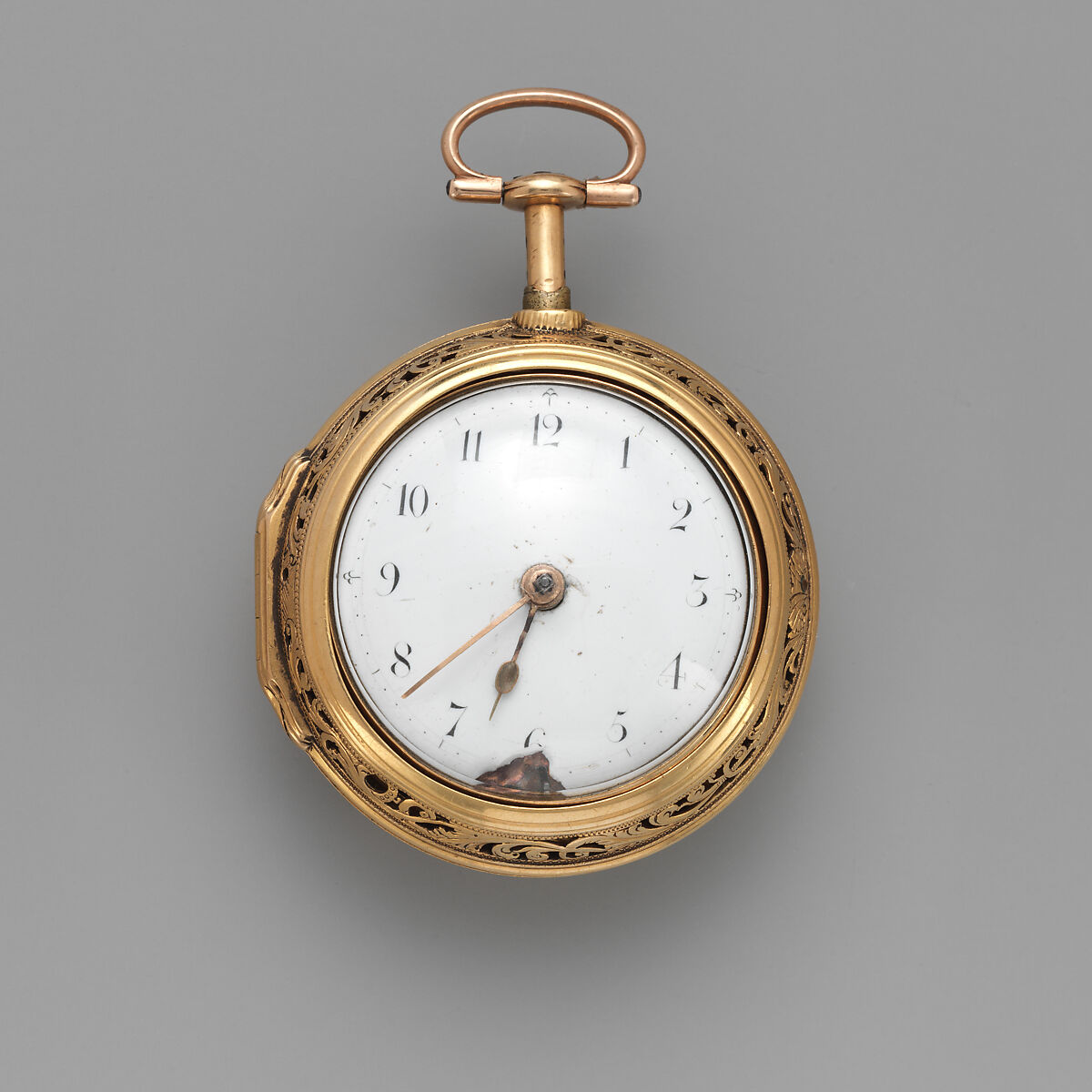 Repeating watch, Watchmaker: James Warne (British, active 1760–85), Gold, enamel, British, London 