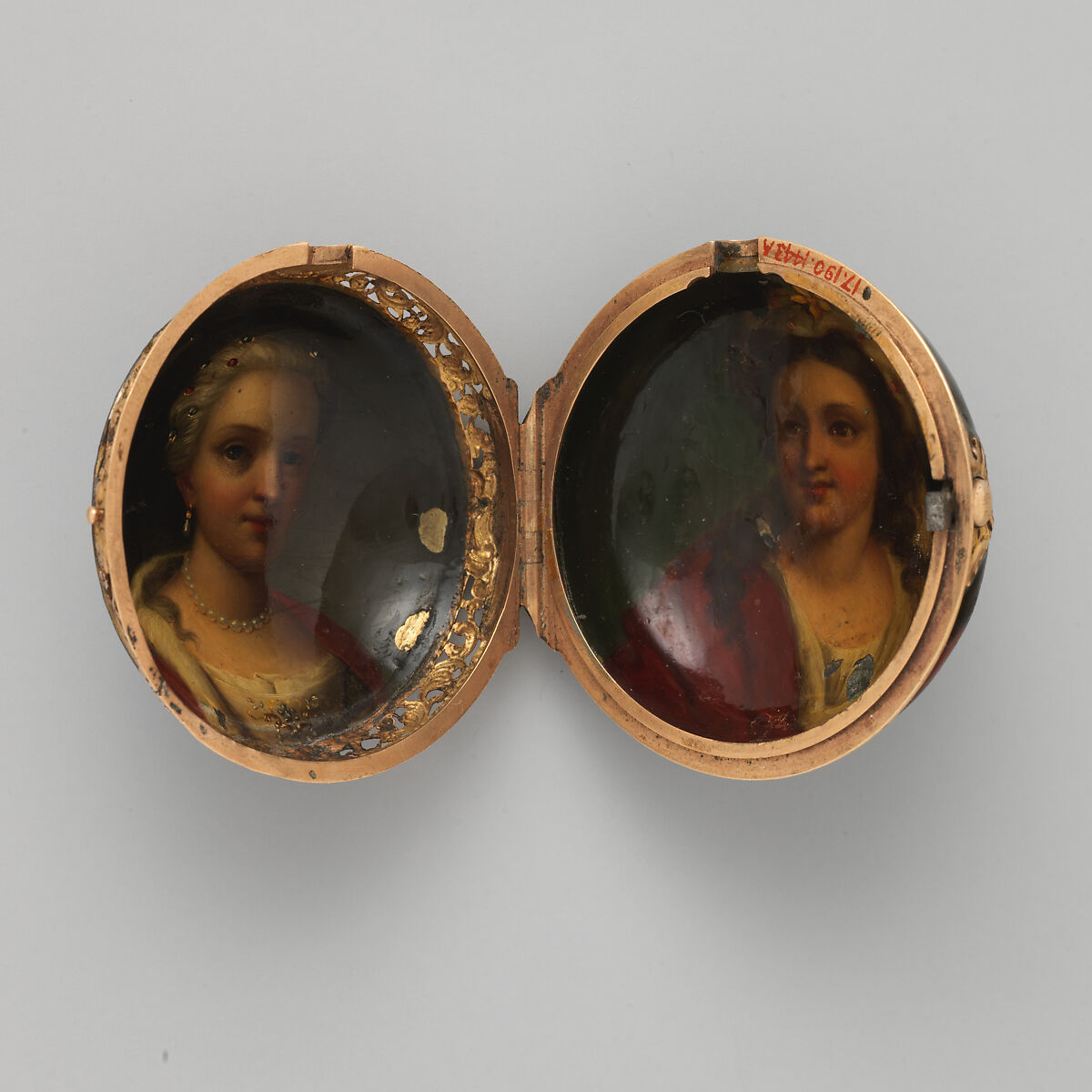 Repeating watch and case, Watchmaker: Christopher Heinrich Haehnel (active London, 1695–1754), Gold, enamel or vernis Martin, German, Fürton