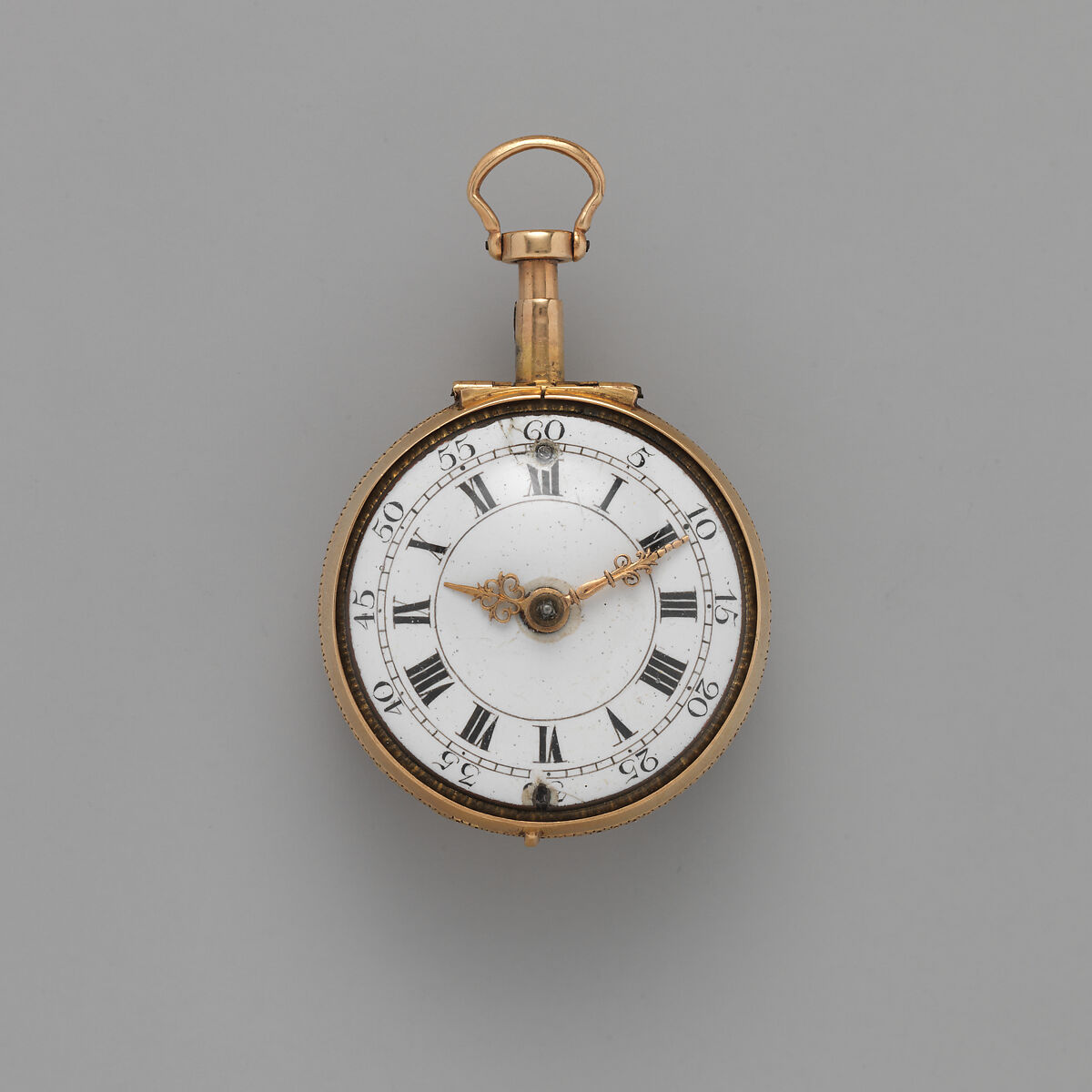 Repeating watch and case, Watchmaker: Christopher Heinrich Haehnel (active London, 1695–1754), Gold, enamel or vernis Martin, German, Fürton